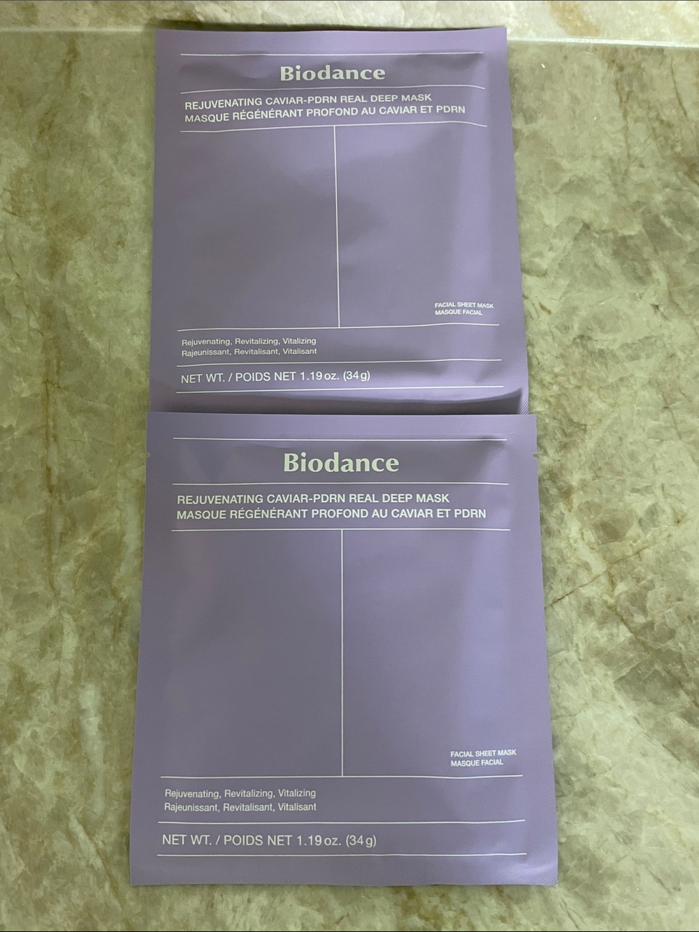 2 Biodance Rejuvenating Caviar Deep Sheet Masks - Lavender Pack